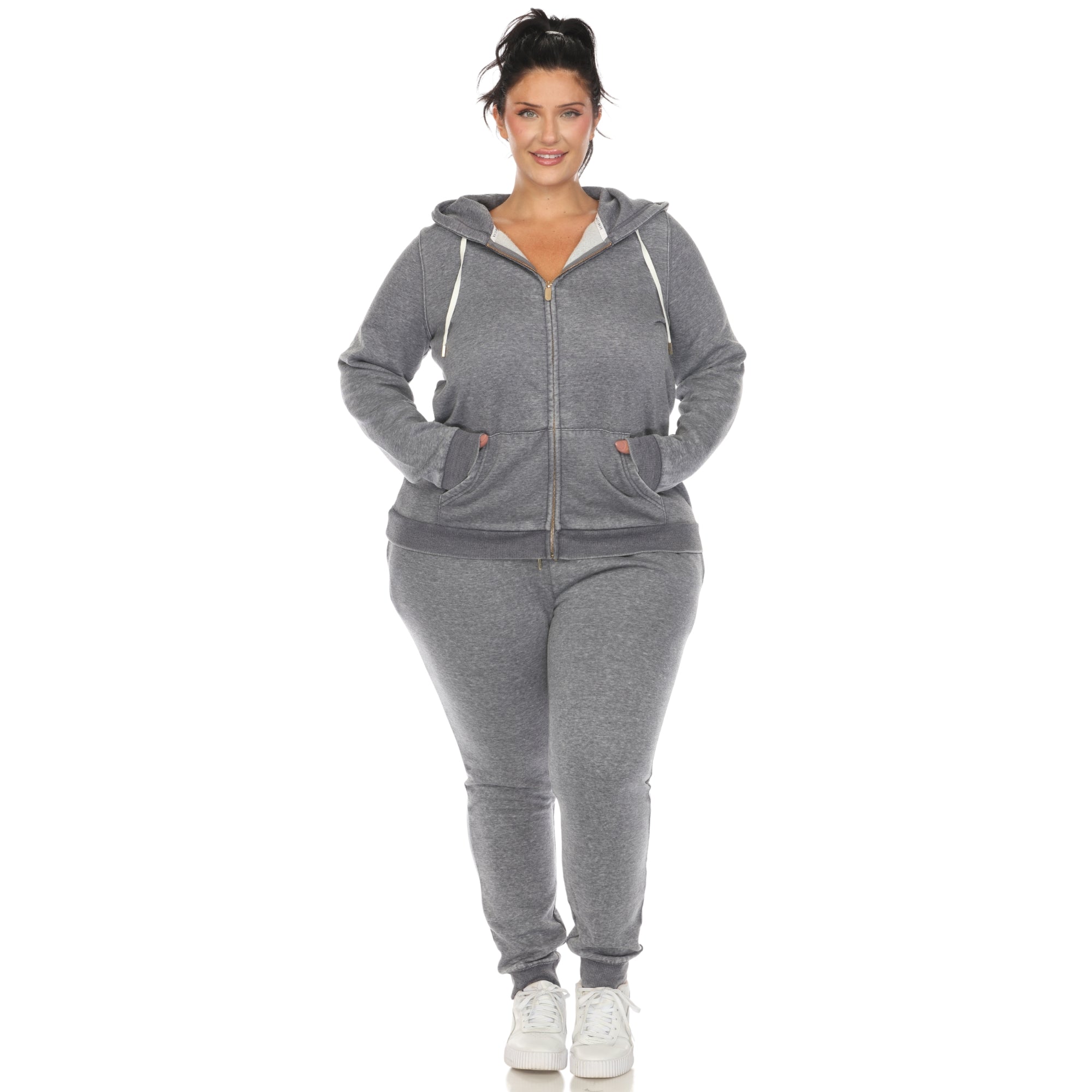  White Mark Plus Size Burnout Jogger Set - 3X - Bonton