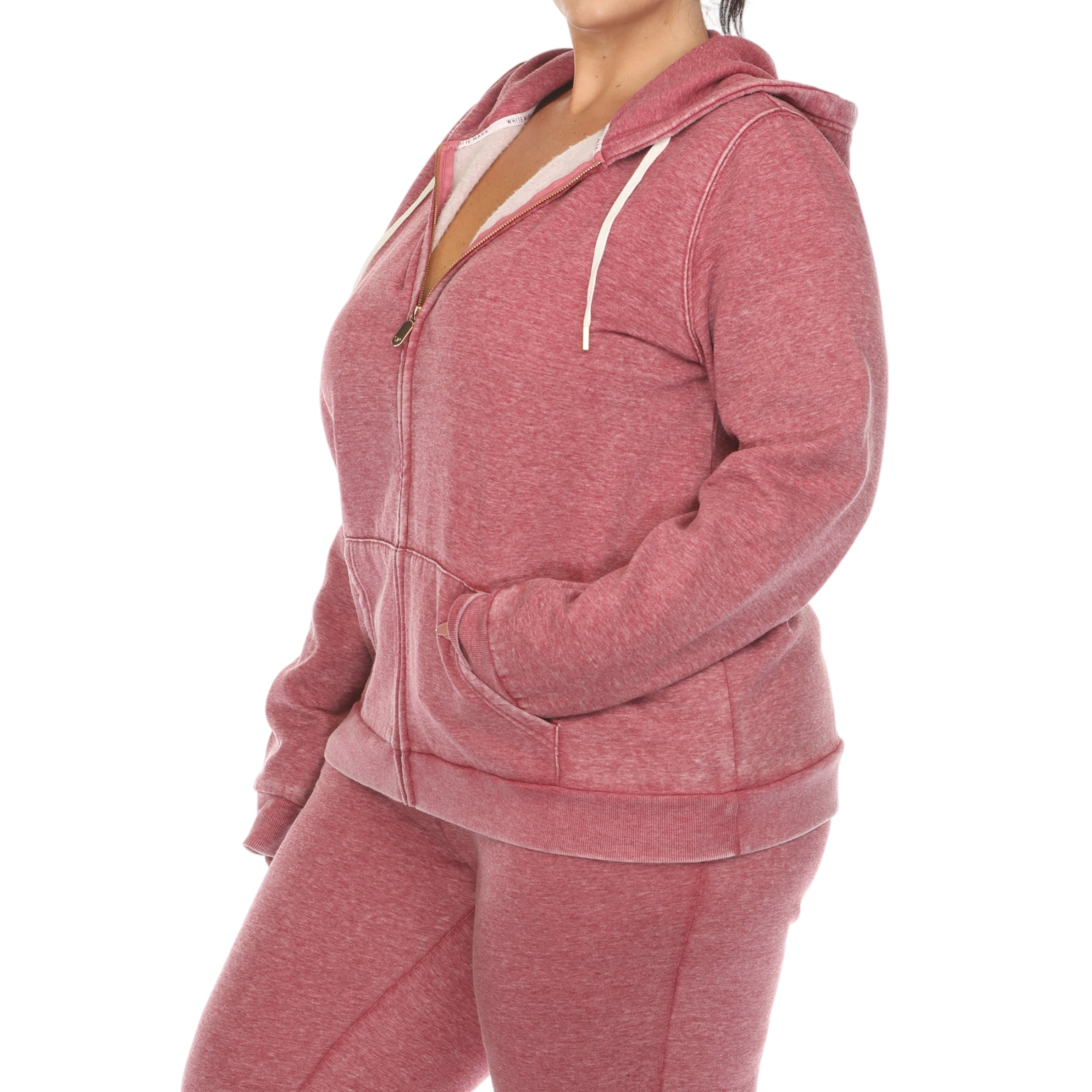  White Mark Plus Size Burnout Jogger Set - 3X - Bonton