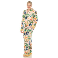 Plus Size Two Piece Wildflower Print Pajama Set