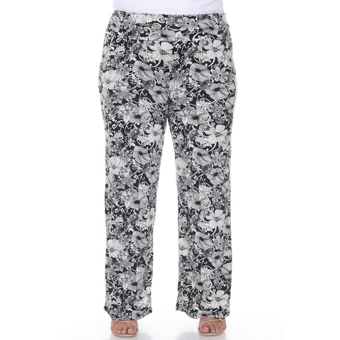 Plus Size Floral Paisley Palazzo Pants