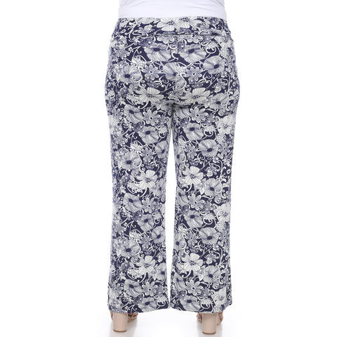 Plus Size Floral Paisley Palazzo Pants