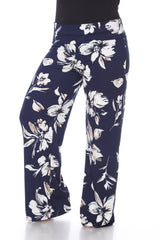 Flower Print Plus Size Palazzo Pants