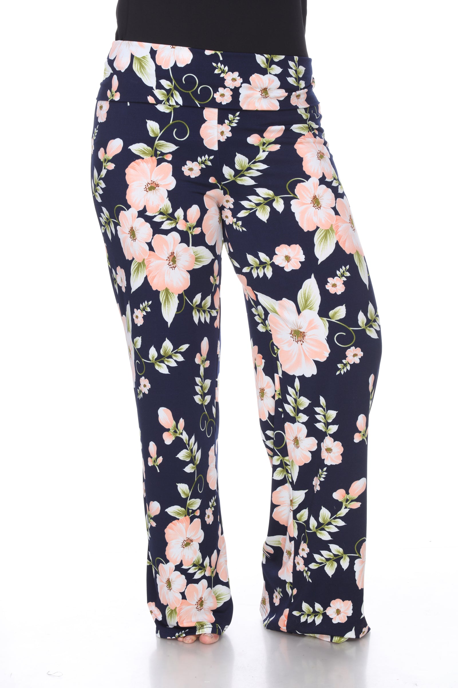  White Mark Floral Print Plus Size Palazzo Pants - 4x - Bonton