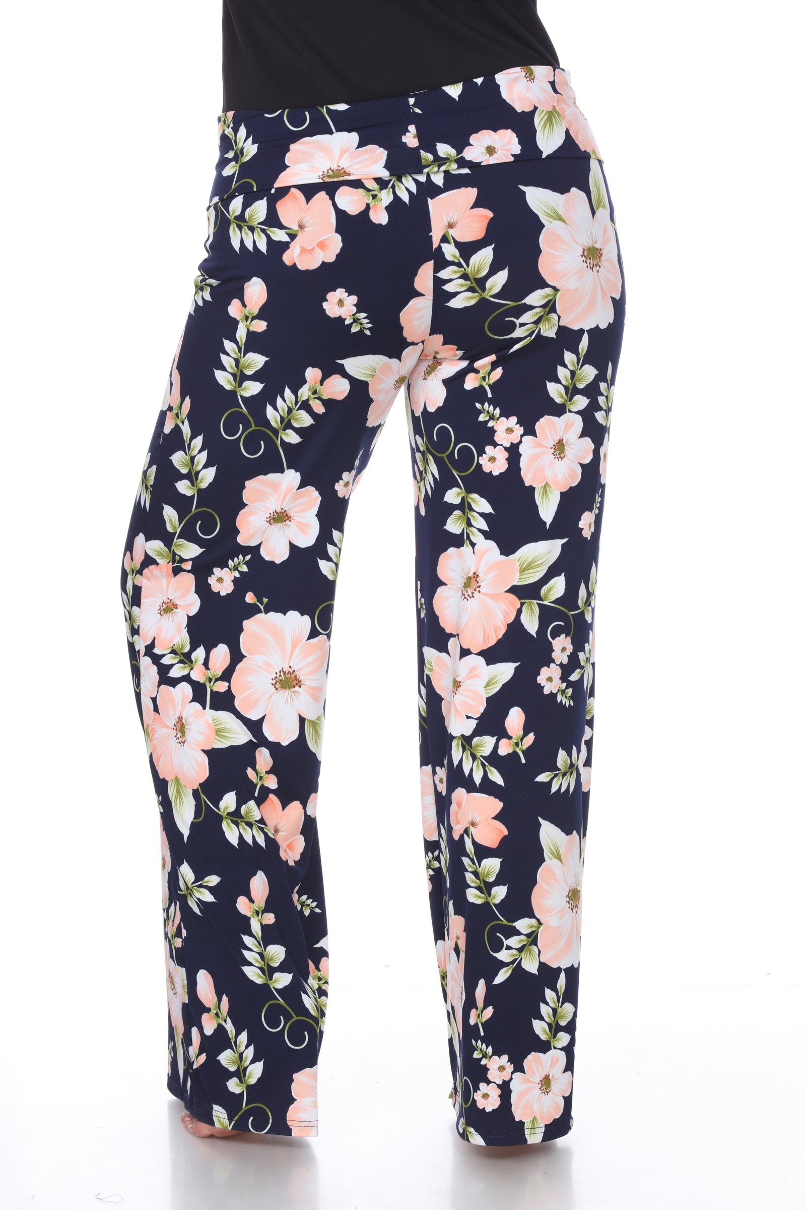  White Mark Floral Print Plus Size Palazzo Pants - 1x - Bonton