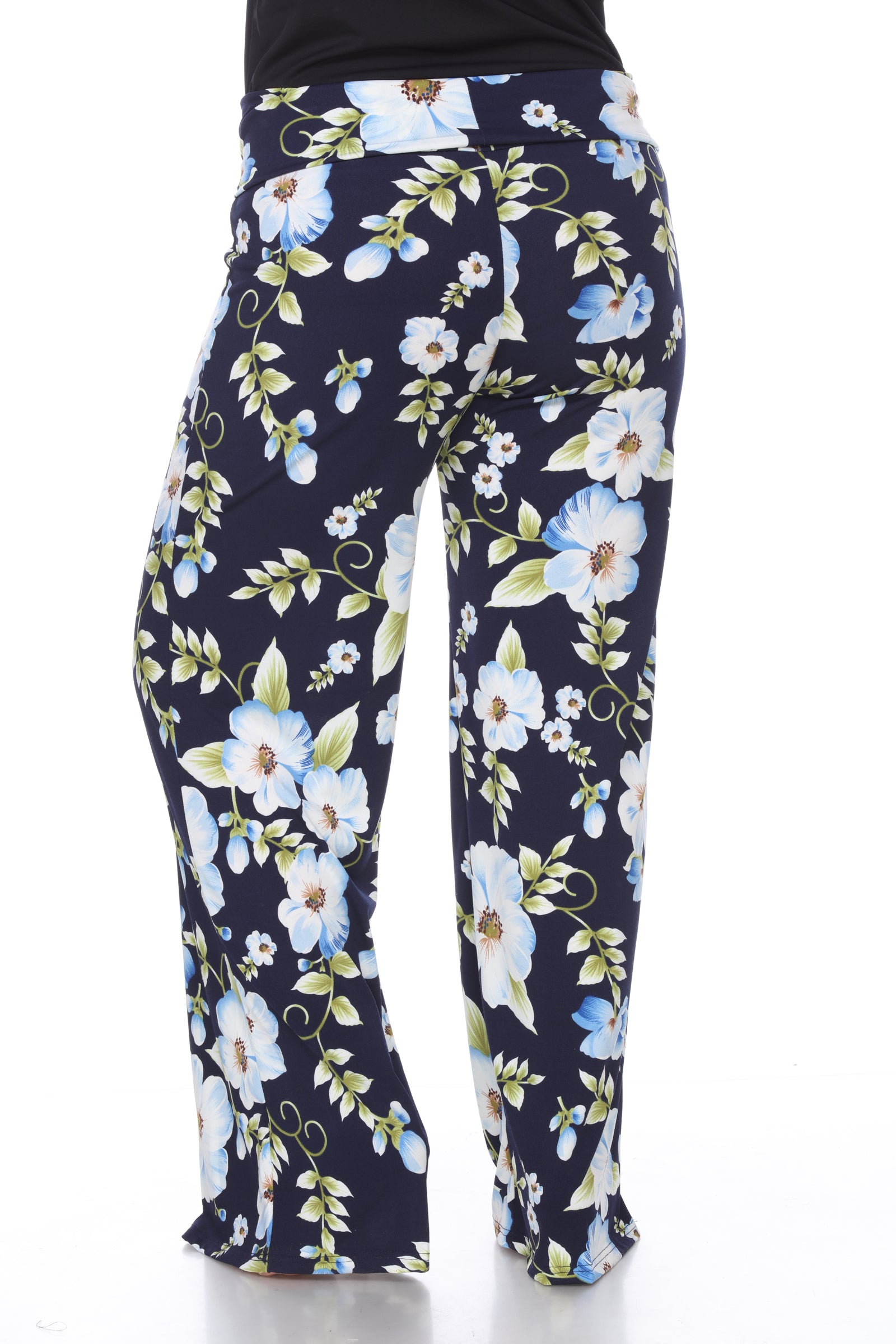  White Mark Floral Print Plus Size Palazzo Pants - 1x - Bonton