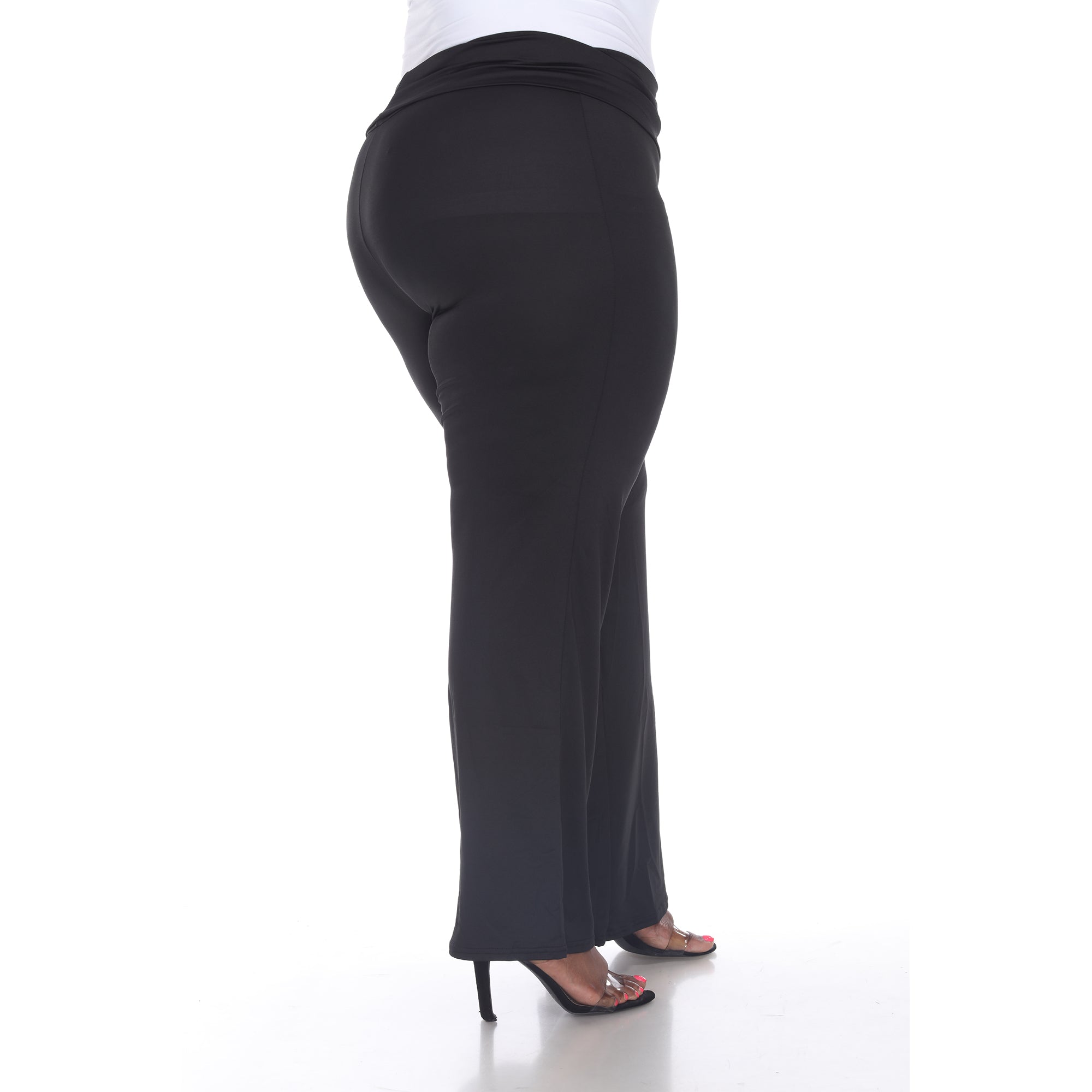  White Mark Plus Size Solid Palazzo Pants - 3x - Bonton