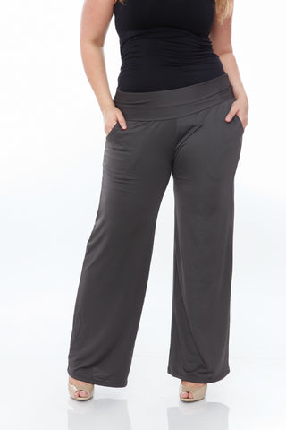Plus Size Solid Palazzo Pants