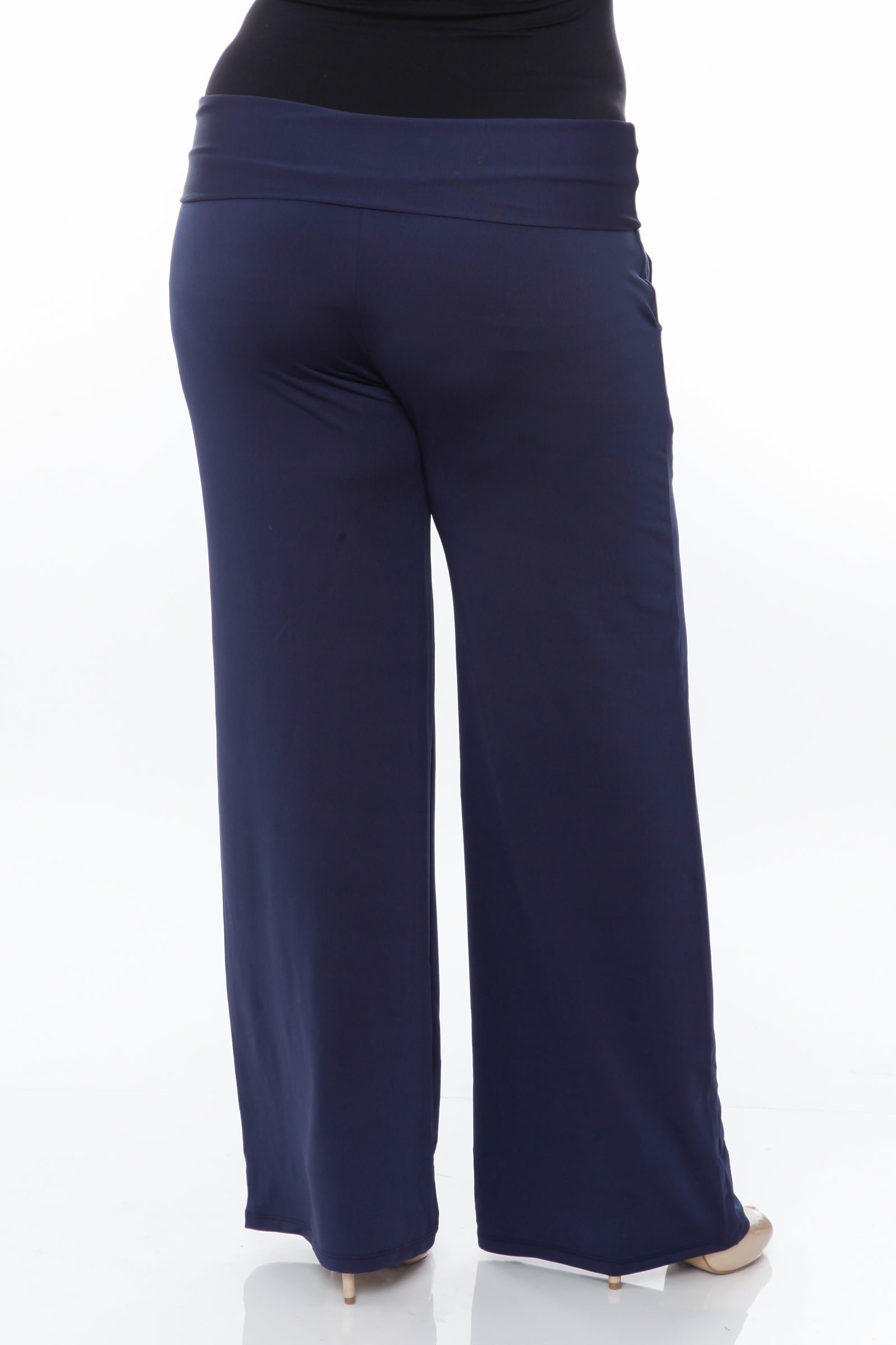  White Mark Plus Size Solid Palazzo Pants - 3x - Bonton