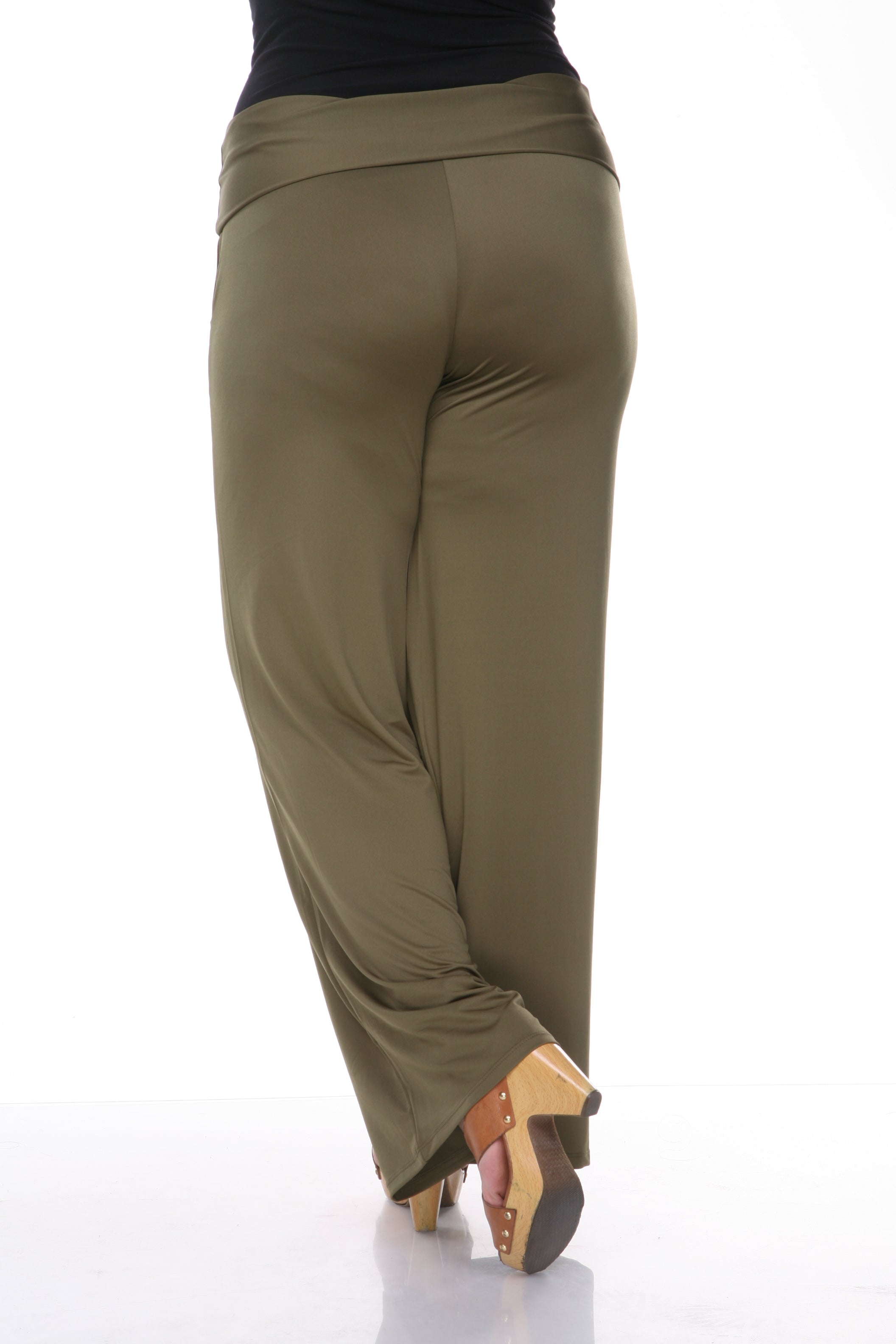  White Mark Plus Size Solid Palazzo Pants - 3x - Bonton