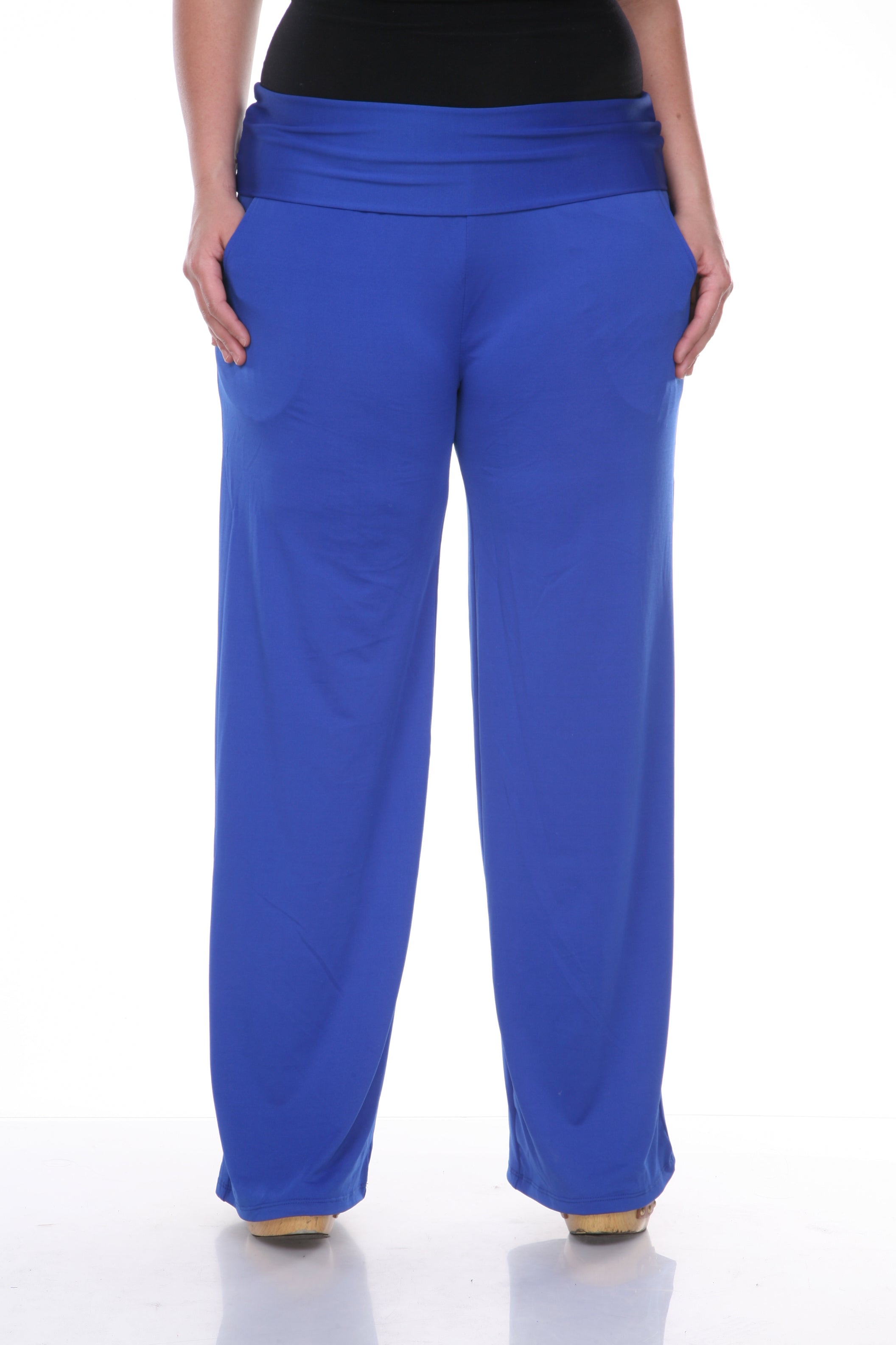  White Mark Plus Size Solid Palazzo Pants - 3x - Bonton