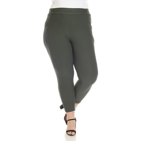 Plus Size Super Soft Elastic Waistband Scuba Pants