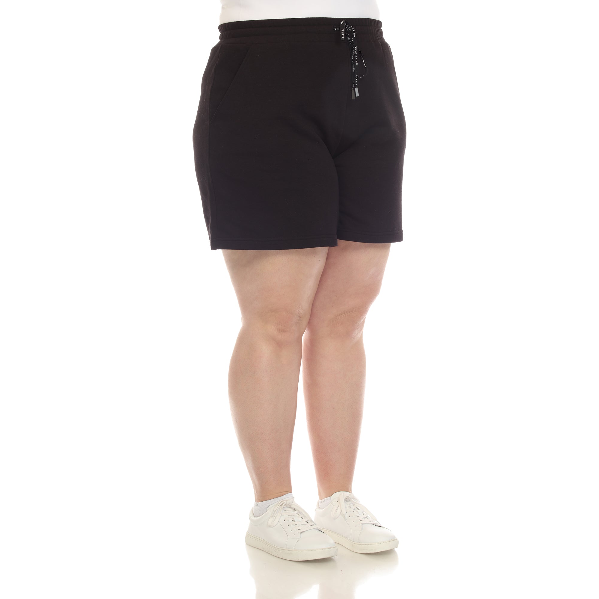  White Mark Plus Size Super Soft Drawstring Waistband Sweat Short - 3X - Bonton