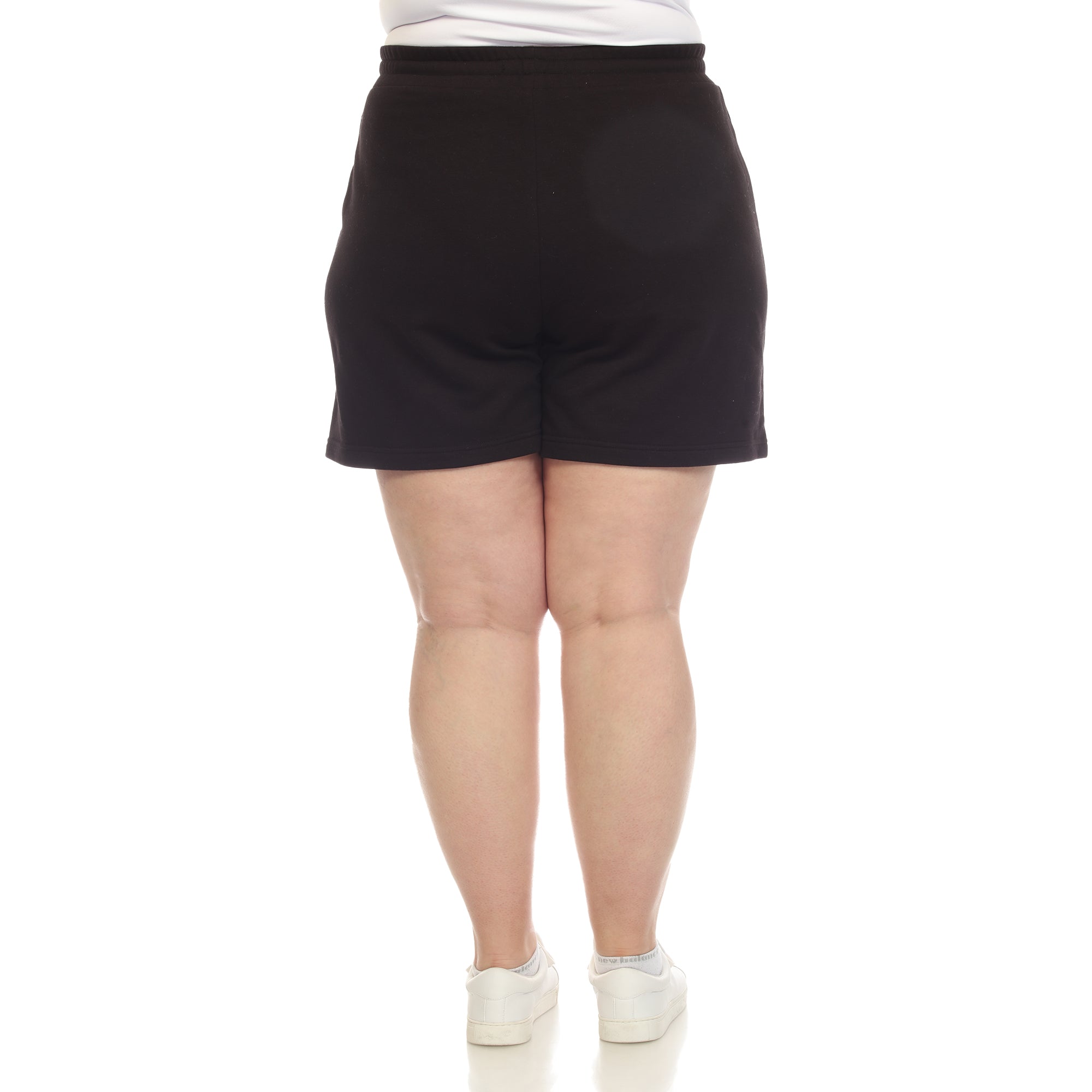  White Mark Plus Size Super Soft Drawstring Waistband Sweat Short - 3X - Bonton