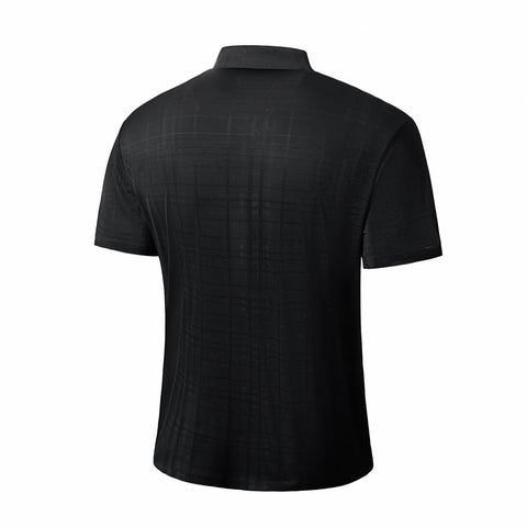 Shadow Plaid Stitchless Men's Polo Black