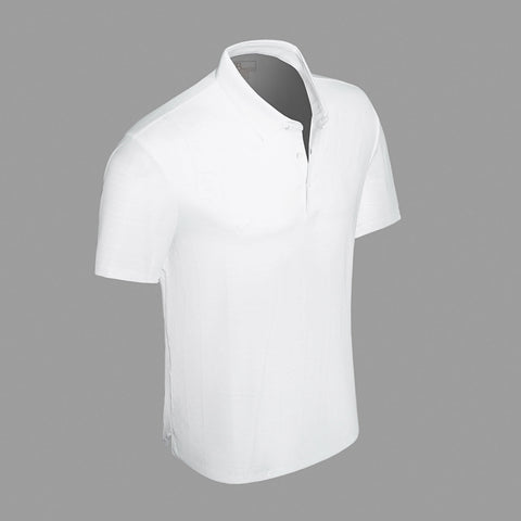 Shadow Plaid Stitchless Men's Polo White