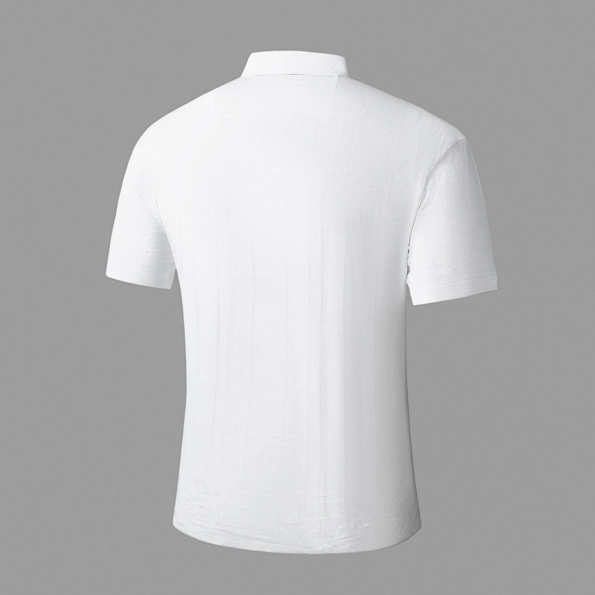  Barocco Shadow Plaid Stitchless Men's Polo White - WHITE - Bonton