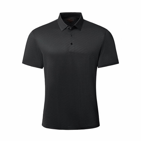 Diagonal Texture Stitchless Men's Polo Black