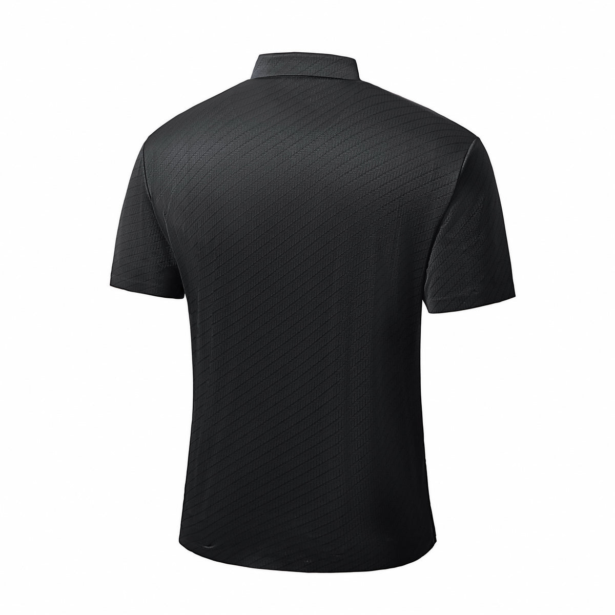  Barocco Diagonal Texture Stitchless Men's Polo Black - BLACK - Bonton