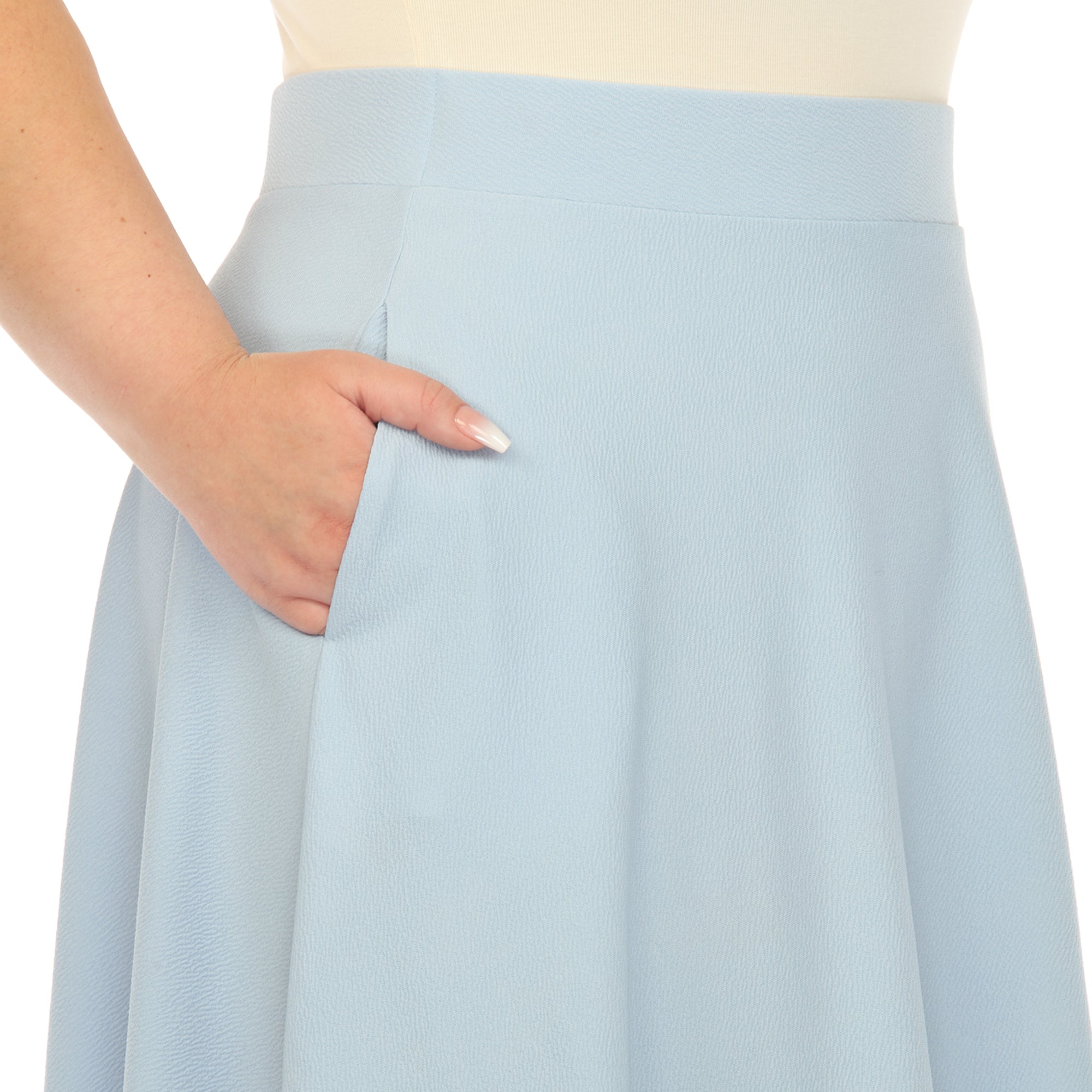  White Mark Plus 'Tasmin' Flare Midi Skirts - 1X - Bonton