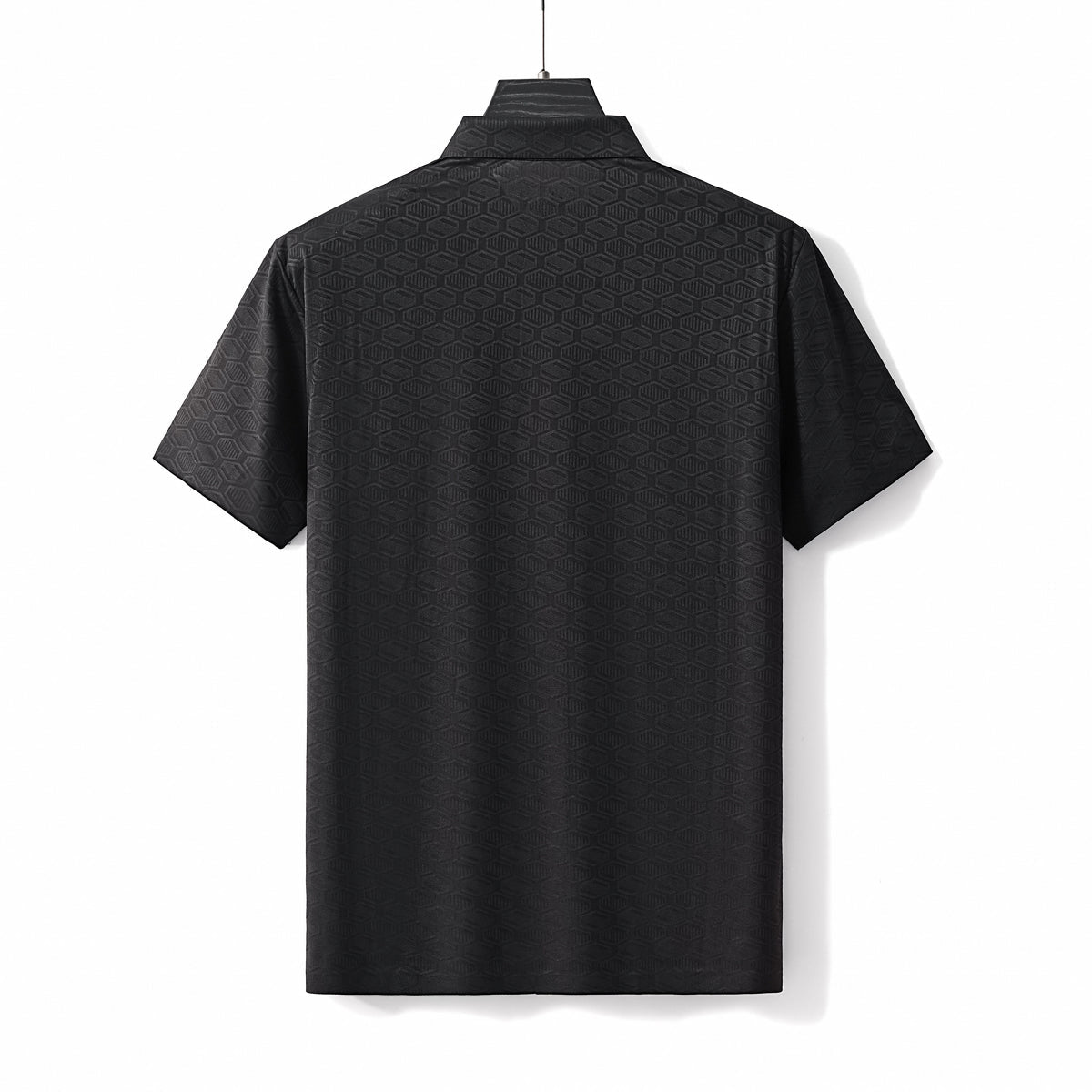 Barocco Geo Texture Stitchless Polo BLACK - BLACK - Bonton