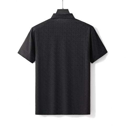 Geo Texture Stitchless Polo BLACK