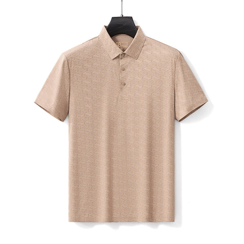 Geo Texture Stitchless Men's Polo Khaki