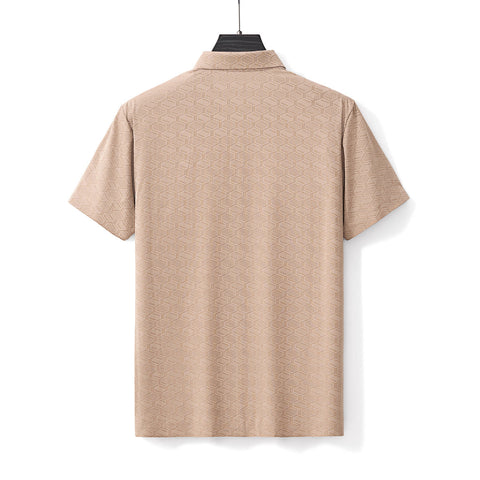Geo Texture Stitchless Men's Polo Khaki