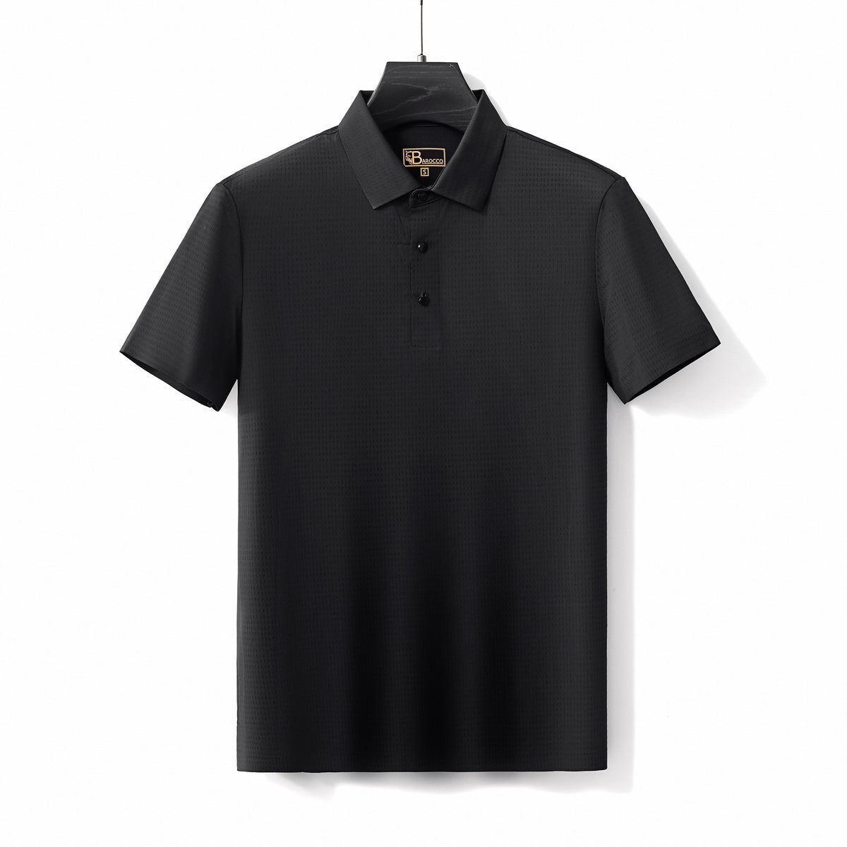  Barocco Helix Stitchless Polo BLACK - BLACK - Bonton