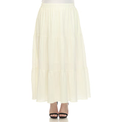 Plus Size Pleated Tiered Maxi Skirt