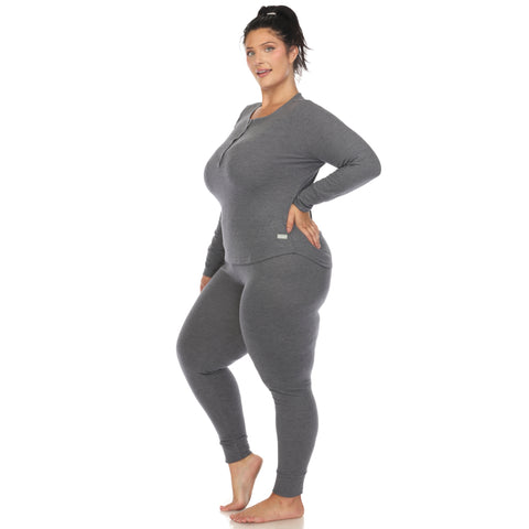 Plus Size Waffle Pajama Set