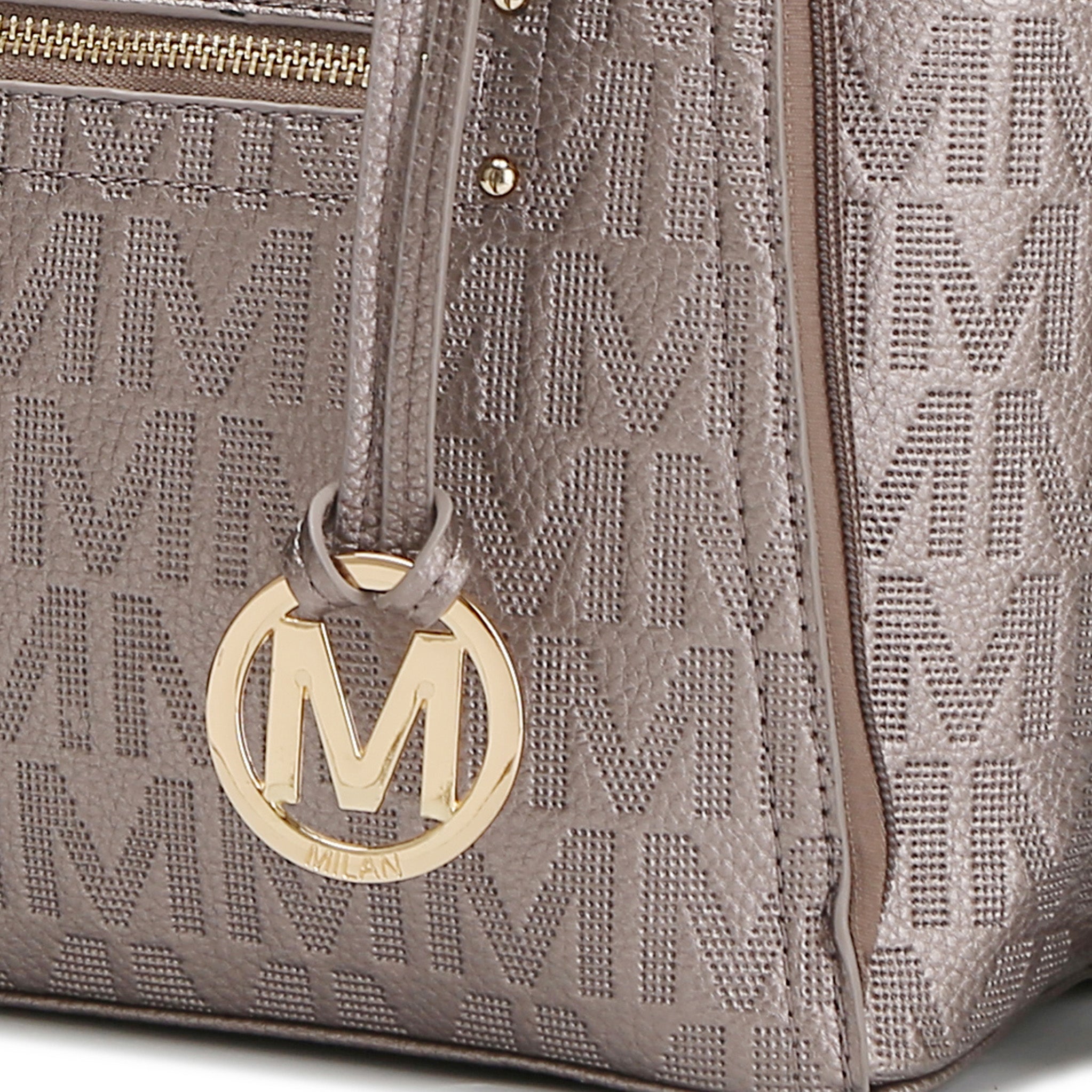  MKF Collection Cairo Signature Shoulder Bag - Tan - Bonton