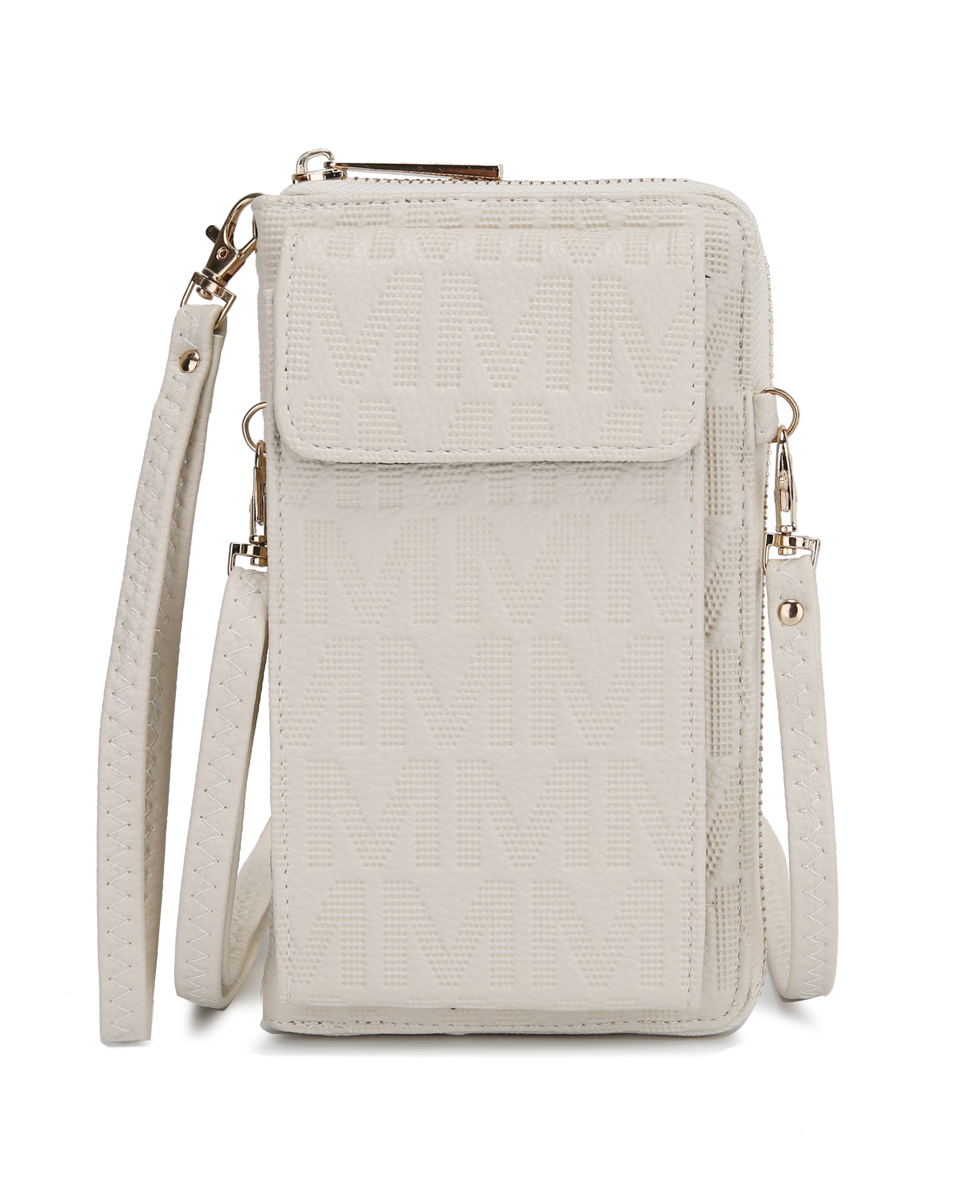  MKF Collection Caddy Signature Phone Crossbody - Beige - Bonton