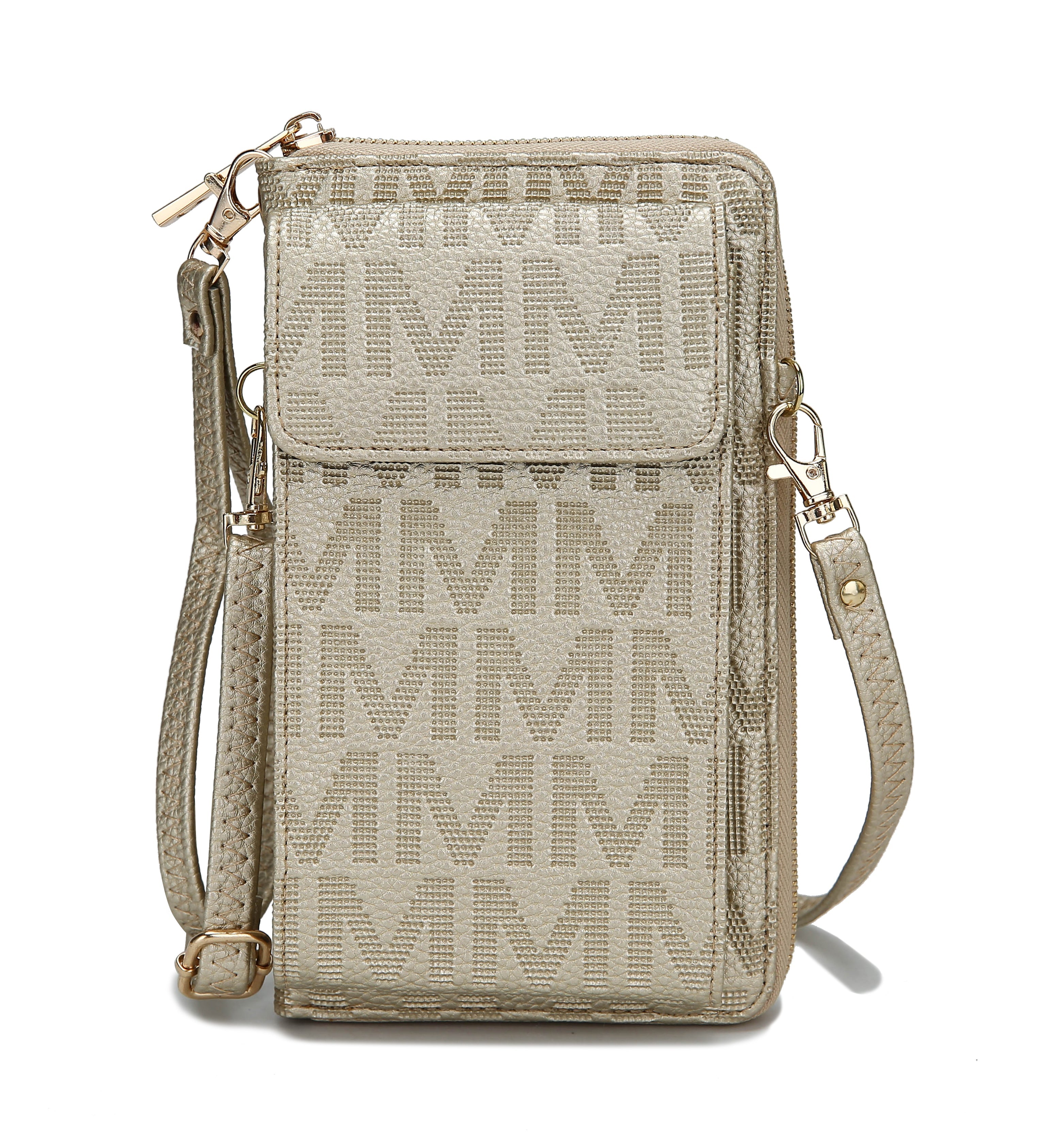 MKF Collection Caddy Signature Phone Crossbody - Beige - Bonton