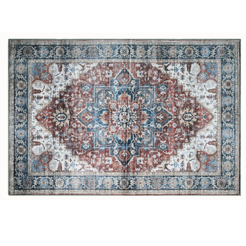 Bibb Home Washable Flannel Printed Area Rug With Latex Back 4x6 Ft