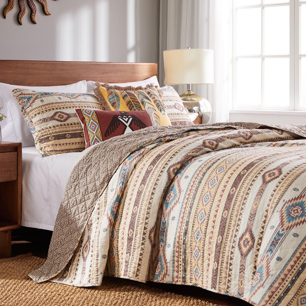  Greenland Home Fashions Phoenix Quilt Set - Tan - Bonton