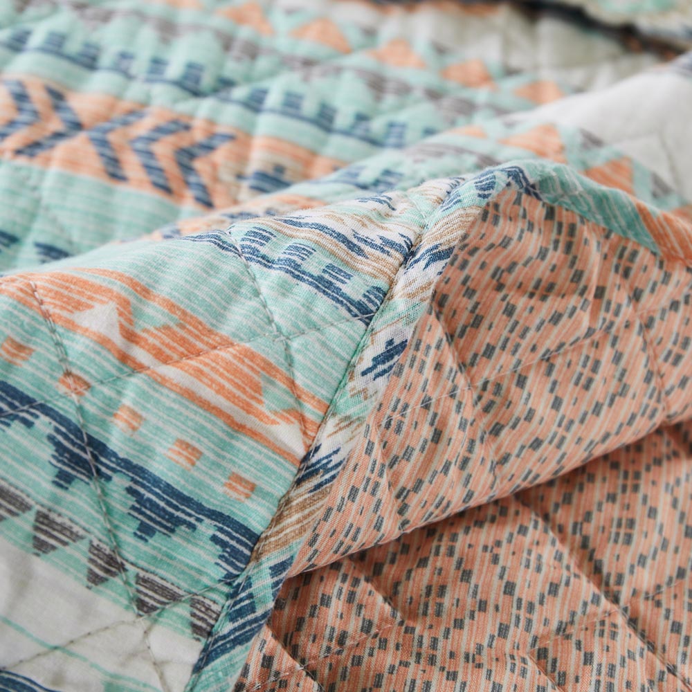  Greenland Home Fashions Phoenix Quilt Set - Turquoise - Bonton