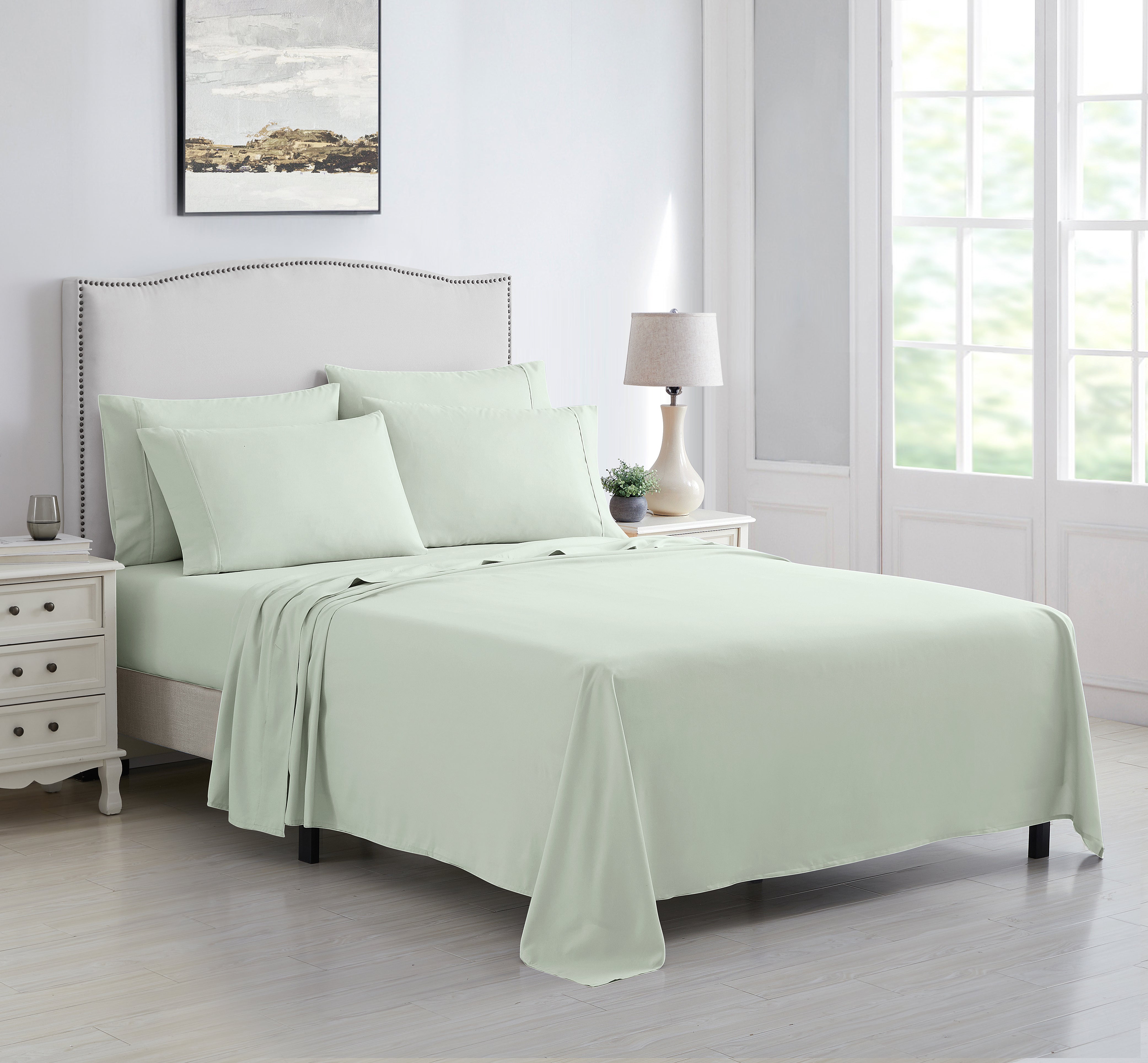  Kathy Ireland Home Kathy Ireland 6 Piece Brushed Microfiber Sheet Set - Full - Bonton