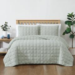 Cozy Gauze Quilt Set Grey