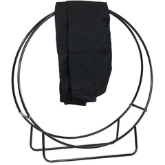 Heavy-Duty Steel Firewood Log Hoop Storage Rack with Weather-Resistant PVC Log Hoop Cover