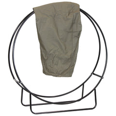 Heavy-Duty Steel Firewood Log Hoop Storage Rack with Weather-Resistant PVC Log Hoop Cover