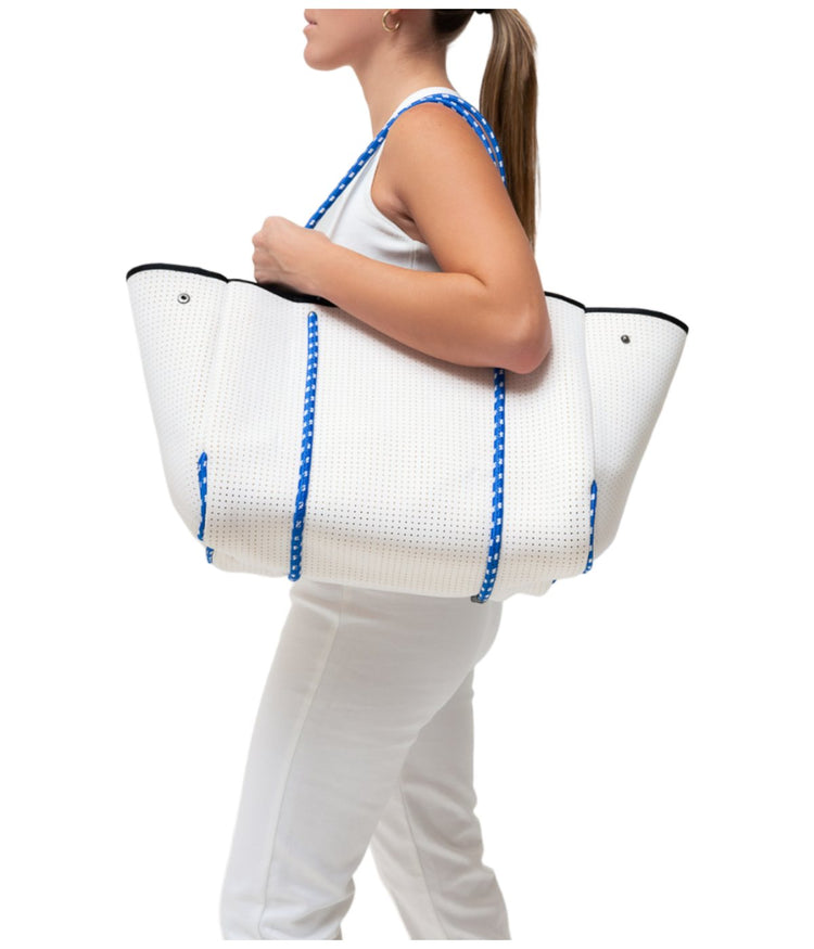 Everyday Tote White Blue