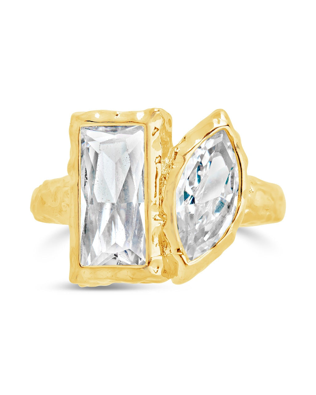  Sterling Forever Tate CZ Ring - Gold - Bonton