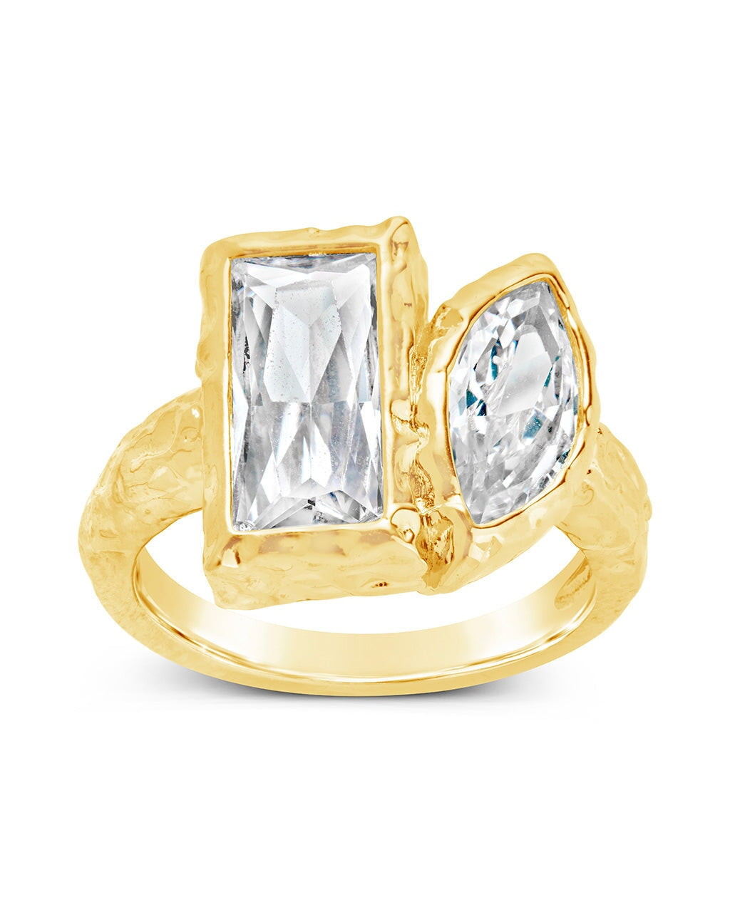  Sterling Forever Tate CZ Ring - Gold - Bonton