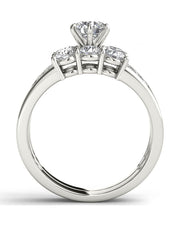 1 3/8ct TDW Diamond Three Stone Bridal Ring Set