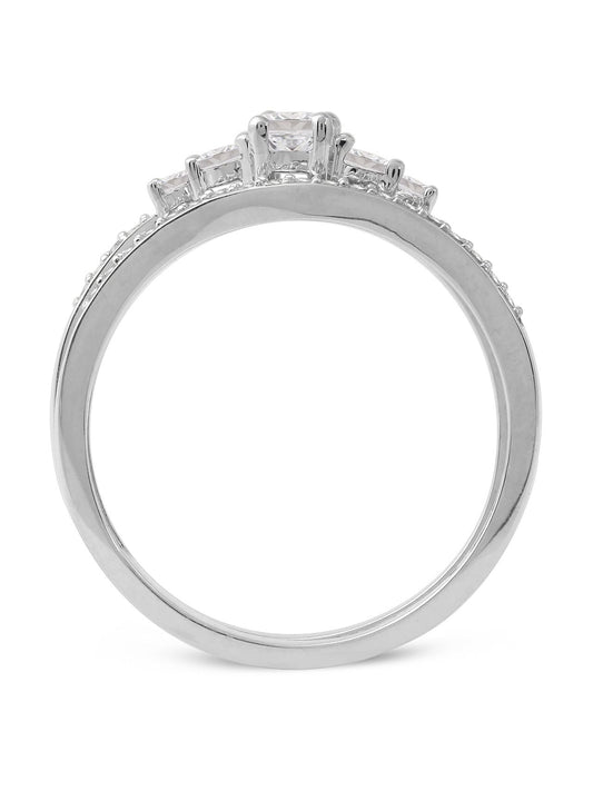 1/2ct TDW Diamond Five Stone Bridal Ring Set