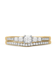 1/2ct TDW Diamond Five Stone Bridal Ring Set