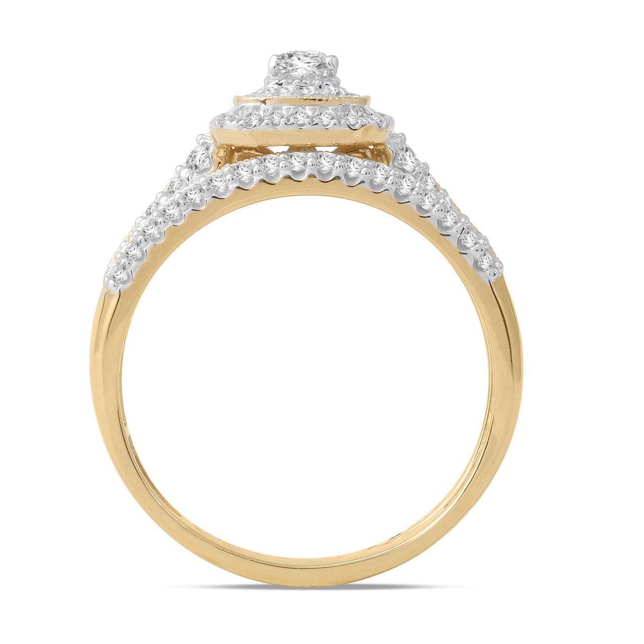  May & June 1ct TDW Diamond Halo Bridal Ring Set - Pink - Bonton