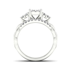 5/8ct TDW Diamond Cluster Bridal Ring Set