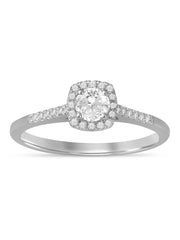 1/2ct TDW Diamond Halo Engagement Ring