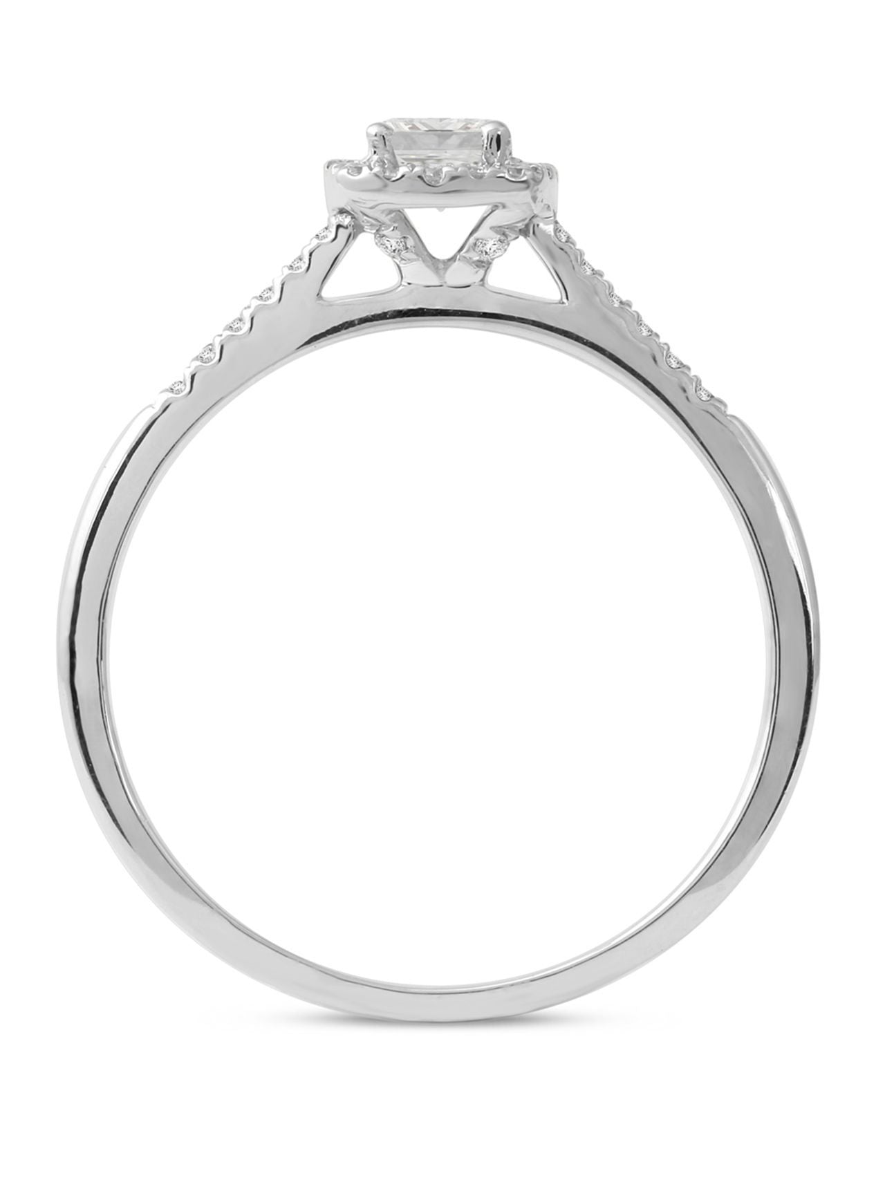  May & June 1/2ct TDW Diamond Halo Engagement Ring - White - Bonton